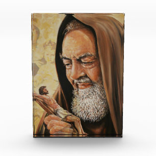 St. Padre Pio Priest Crucifix Jesus Photo Block
