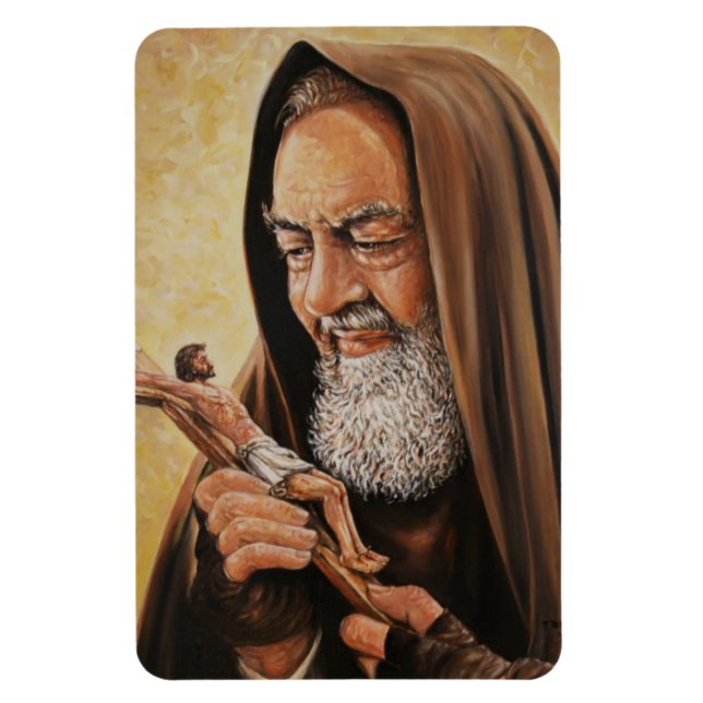 St. Padre Pio with Crucifix  Refrigerator/Car Magnet (Vertical)