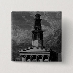 St. Pancrass Church, West Front 2 Inch Square Button