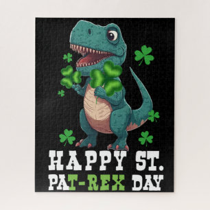 St Pat T-Rex Saint Patrick's Day Dinosaur Jigsaw Puzzle