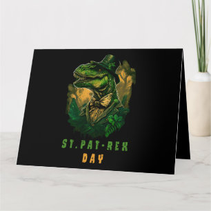 St Pat Trex Day Leprechaun Dinosaur Dino Happy St Card