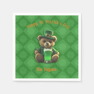 St. Patirck's Day Irish Teddy Bear Napkin