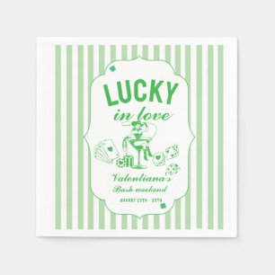 St patrcik lucky bachelorette in love party napkin