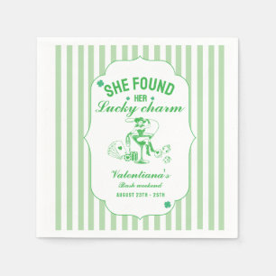 St patrcik she found her lucky charm  bachelorette napkin