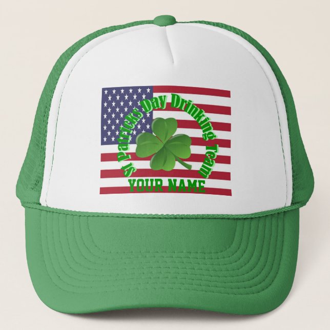 St Patrck's day drinking team Trucker Hat (Front)