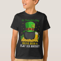 St Patrick#39;s Day Drink Beer Play Ice Hockey Fun