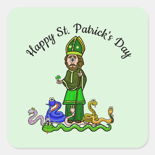 St. Patrick And His Snakes Stickers (Front)