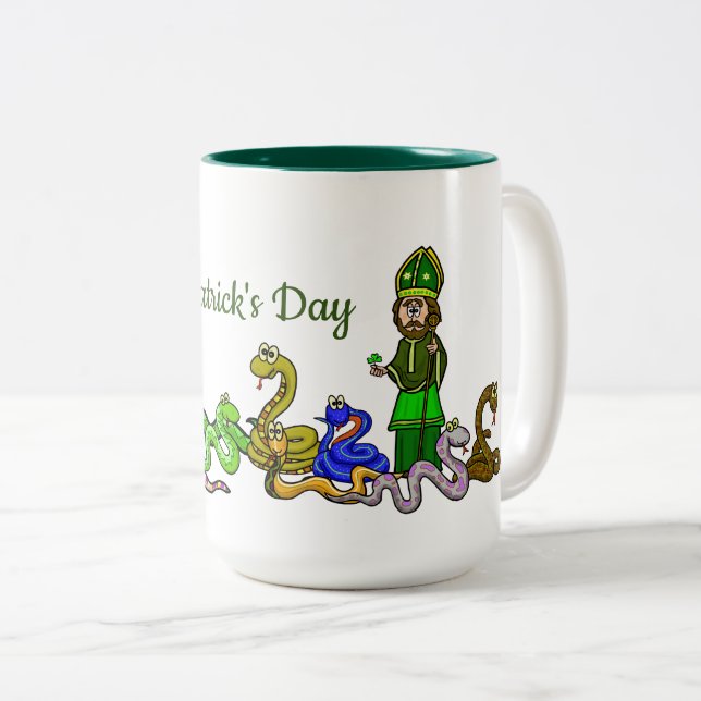 St. Patrick and Snakes Funny Mug    (Front Right)
