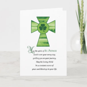 St. Patrick Blessings with Green Cross and Prayer Card
