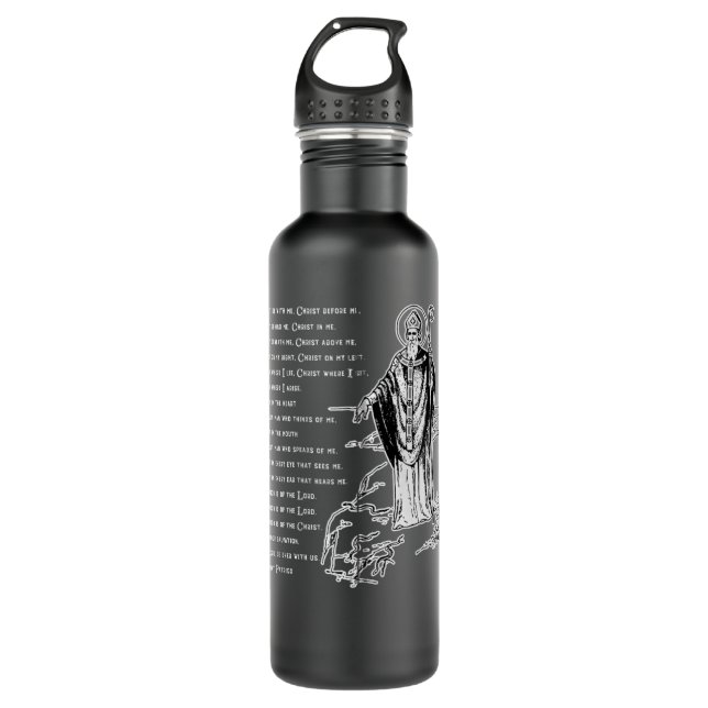 St Patrick Breastplate Prayer Catholic Saint Patri 710 Ml Water Bottle (Front)