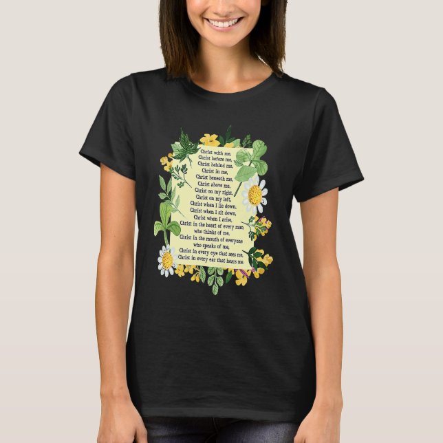 St Patrick Breastplate Prayer Patrick's Day Cathol T-Shirt (Front)