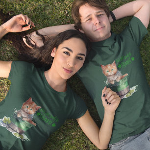 St Patrick Cute Kitten Let's Get Ready to Stumble T-Shirt