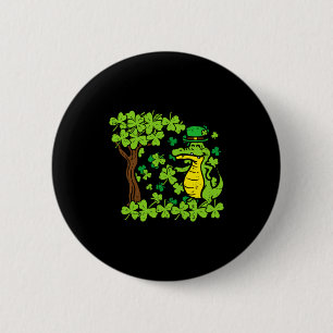 St Patrick Day Alligator Shamrock Saint Pattys Men 2 Inch Round Button