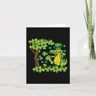 St Patrick Day Alligator Shamrock Saint Pattys Men Card