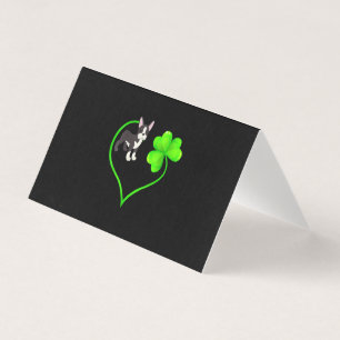 St Patrick Day Boston Terrier Dog Mom Dad Shamrock
