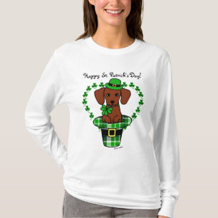 St. Patrick Day Dachshund Cartoon T-Shirt