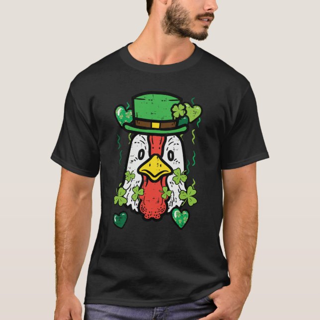 St Patrick Day Irish Chicken Saint Paddys Farm Men T-Shirt (Front)