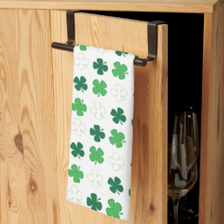 St. Patrick Day Irish Green Shamrocks Kitchen Towel