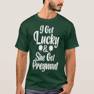 St Patrick Day Lucky Couple Pregnancy Announcement T-Shirt