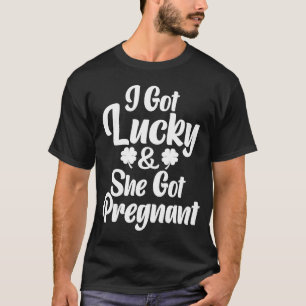 St Patrick Day Lucky Couple Pregnancy Announcement T-Shirt