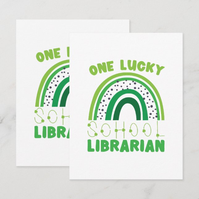 St. Patrick Day Lucky Librarian Enclosure Card (Front/Back)