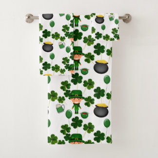 St. Patrick Day Pattern Bath Towel Set