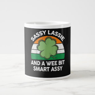 St Patrick Day Sassy Lassie Funny Shamrock Irish Large Coffee Mug
