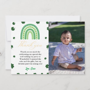 St Patrick day Shamrock  Birthday Thank You Card