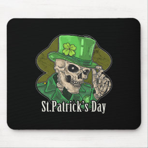 St. Patrick Day Skeleton Clover Fun Sarcastic Mouse Pad