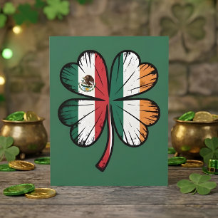 St Patrick Days Mexico Irish Shamrock Holiday Card