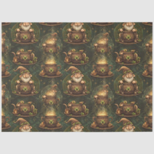 St. Patrick Gnome Magic Cauldron Dark Wood Tissue Paper