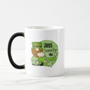St. Patrick Green Gnome Just Here For The Beer Magic Mug