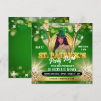 St Patrick Green Gold Party Flyer Invitation