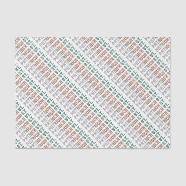 St. Patrick Ireland Irish St. Paddy Typography Tissue Paper (Front)