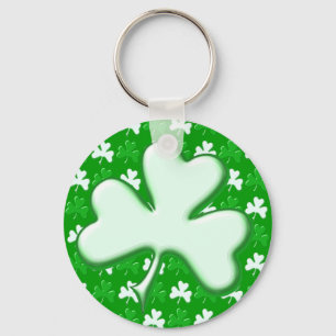 St Patrick Ireland Shamrock Pattern Design Keychain