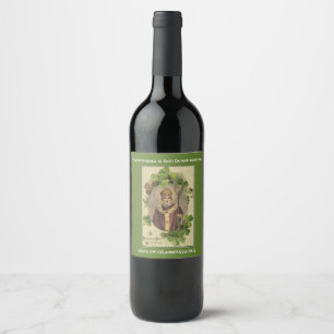 St. Patrick Irish Blessing Ireland Shamrocks Wine Label
