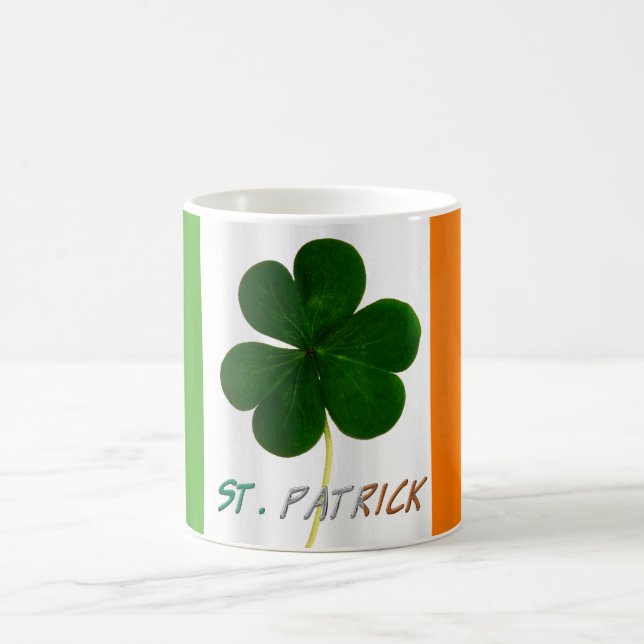 St. Patrick Irish Flag Shamrock Clover Ireland Mug (Center)