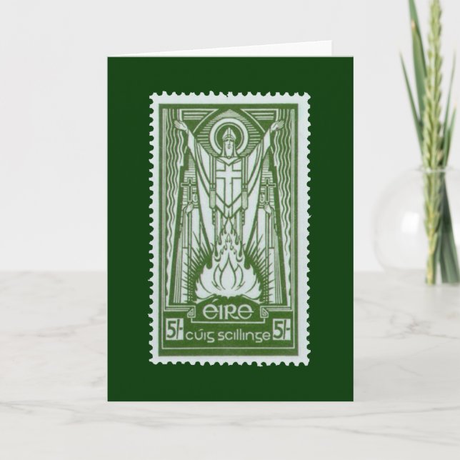 St. Patrick Irish Postage Stamp Card (Front)