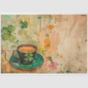 St. Patrick Leprechaun's Ephemeral Espresso Tissue Paper