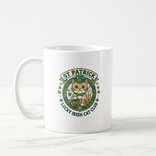St Patrick Lucky Irish Cat Cute Cat T-Shirt Design Coffee Mug