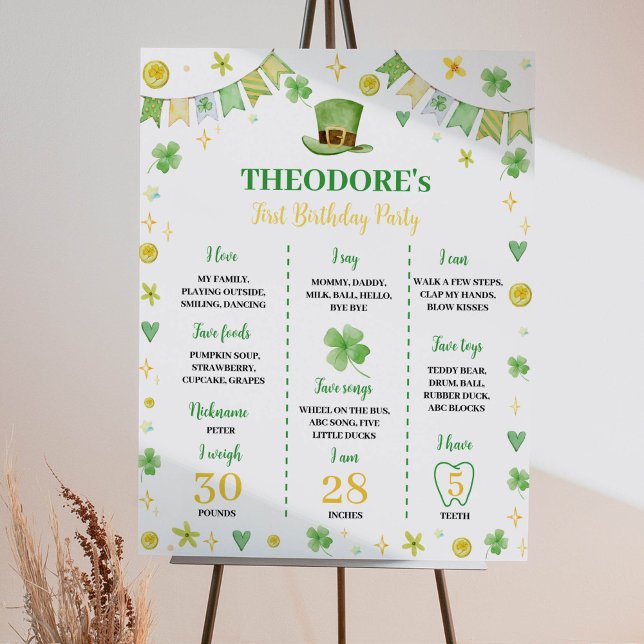 St. Patrick Lucky One Birthday Milestone Poster (Creator Uploaded)