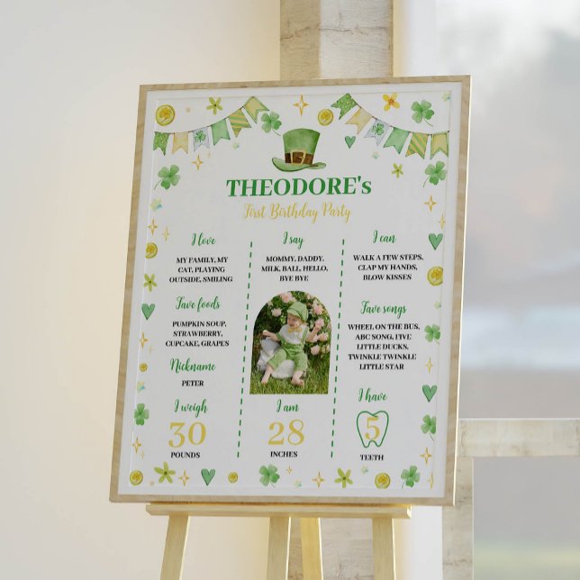 St. Patrick Lucky One Birthday Milestone Poster (Creator Uploaded)