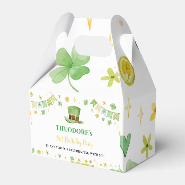 St. Patrick Lucky One Favour Box Birthday Party (Front Side)