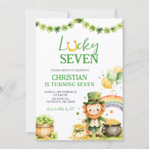 St Patrick Lucky Seven Birthday Invitation