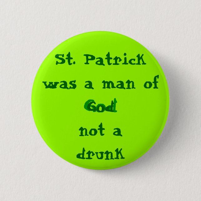 St. Patrick Man of God 2 Inch Round Button (Front)