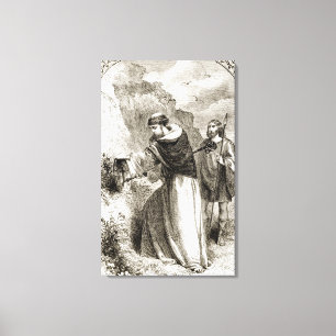St. Patrick marking Connal's shield with the Cross Canvas Print