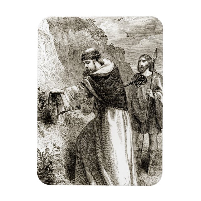 St. Patrick marking Connal's shield with the Cross Magnet (Vertical)