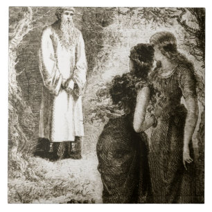 St. Patrick met by virgins in the wood of Fochlut, Tile