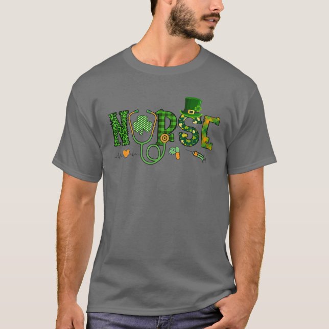 St Patrick Nurse, Cute Nurse T-Shirt (Front)
