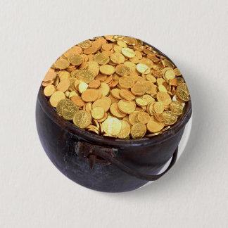 St Patrick&- Pot of Gold 2 Inch Round Button